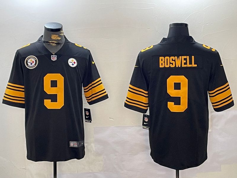 Men Pittsburgh Steelers #9 Boswell Black 2024 Nike Vapor Limited NFL Jersey style 2->los angeles dodgers->MLB Jersey